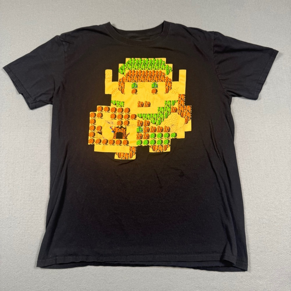 The Legend of Zelda LootWear Exclusive Pixel Link Map Graphic T-Shirt Black L
